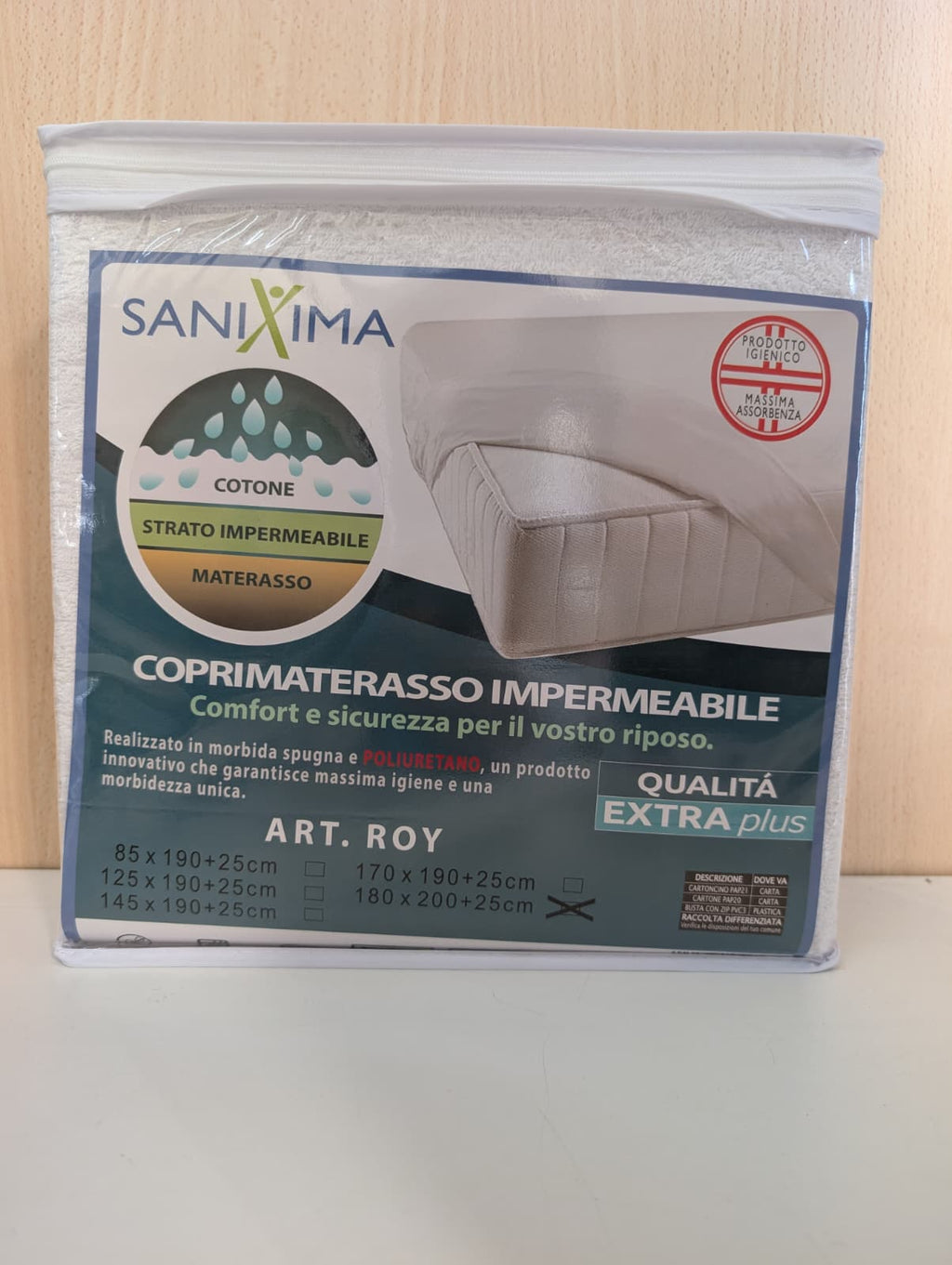 Coprimaterasso Impermeabile Roy Sanixima - Spugna e Poliuretano - Igienizzabile a 90°