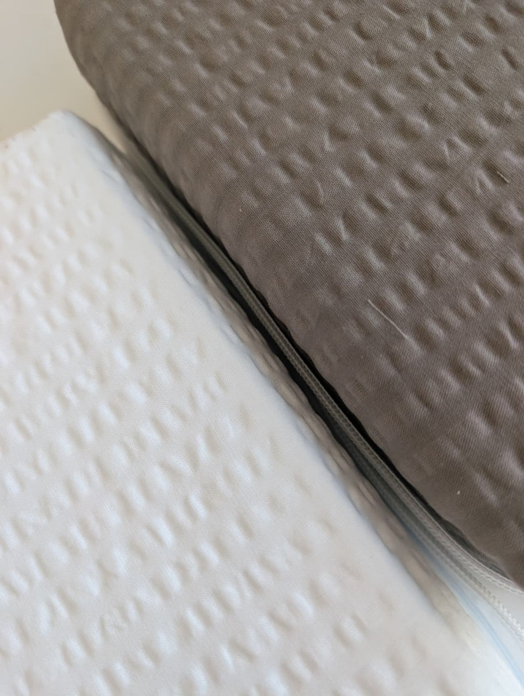 Seersucker - Parure Copripiumino – 100% Cotone, Tinta Unita, Fresco e Senza Stiro - Daunex