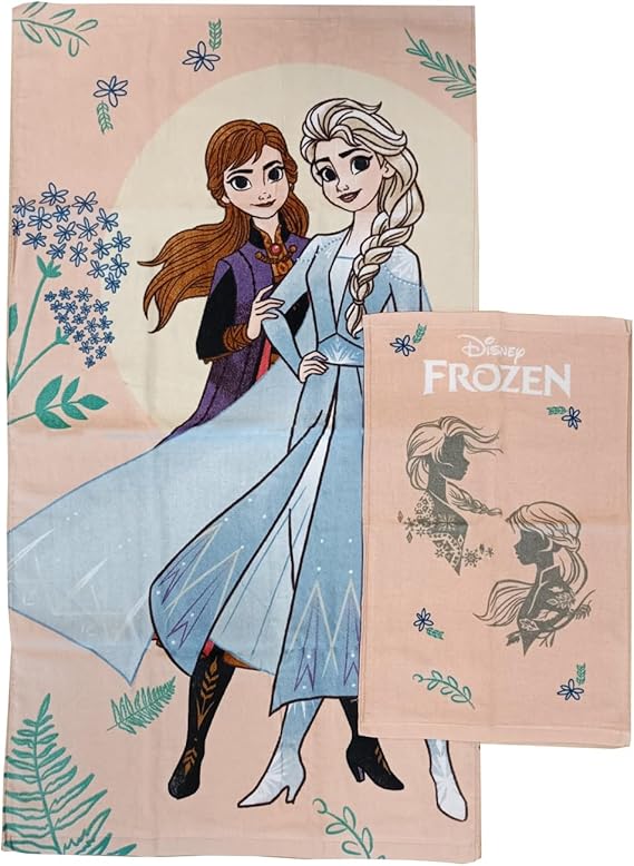 Set 2 Asciugamani Bagno Disney e Marvel Hermet - Viso + Ospite | 100% Spugna di Cotone