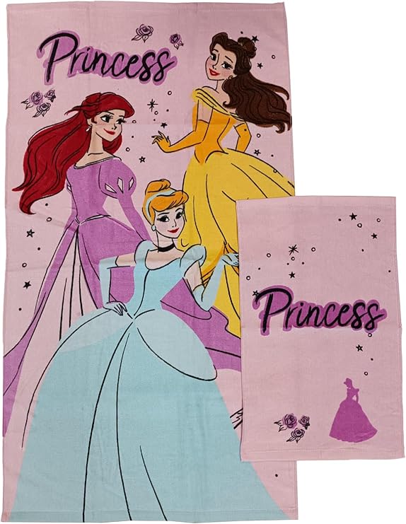 Set 2 Asciugamani Bagno Disney e Marvel Hermet - Viso + Ospite | 100% Spugna di Cotone