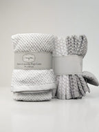 Set 6 Lavette White & White Pop Corn 30x30 cm - 100% Cotone