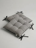 Coppia Cuscini Sedia Trapuntati Softy a Quadretti - Set 2 Pezzi con Laccetti