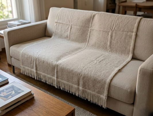 Plaid SOLID NAT in 100% Lana Vergine - 130x170 cm -  Marzotto Home 1836