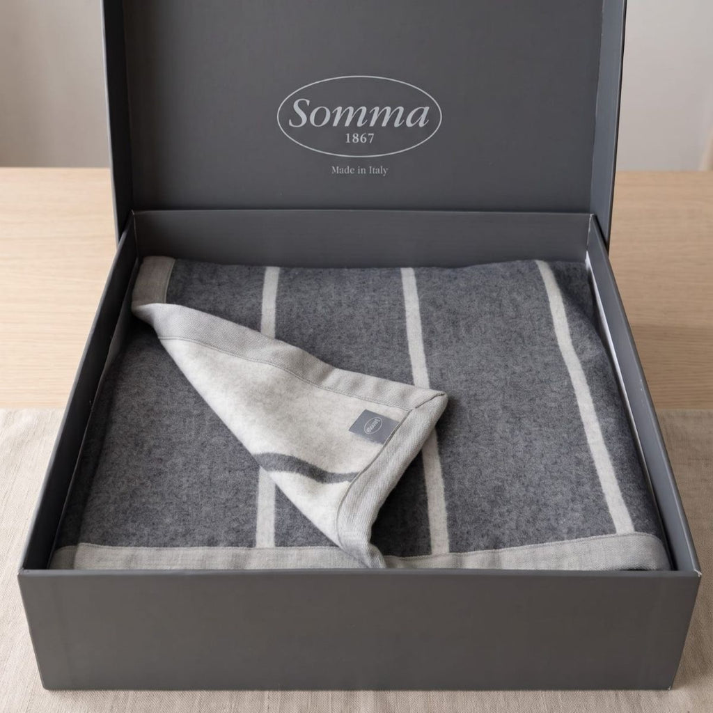 Coperta Matrimoniale Somma Bolton in Pura Lana Lambswool Merino 335 gr/mq