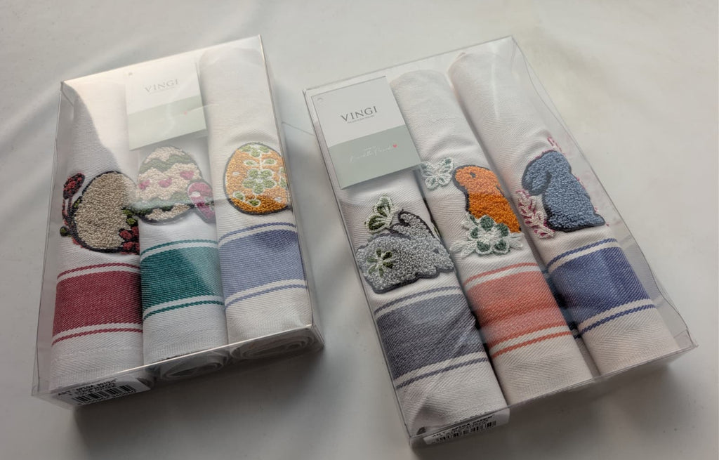 Tris di Strofinacci Pasquali "Spiga" in 100% Cotone - Vingi -  Collezione scelta da Benedetta Parodi