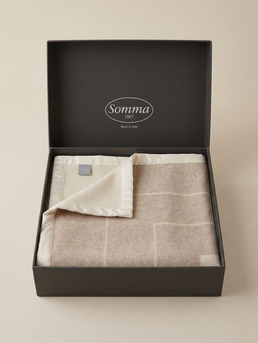 Coperta "Swan" in Lambswool di Merino Australiano - 230x250 cm - SOMMA