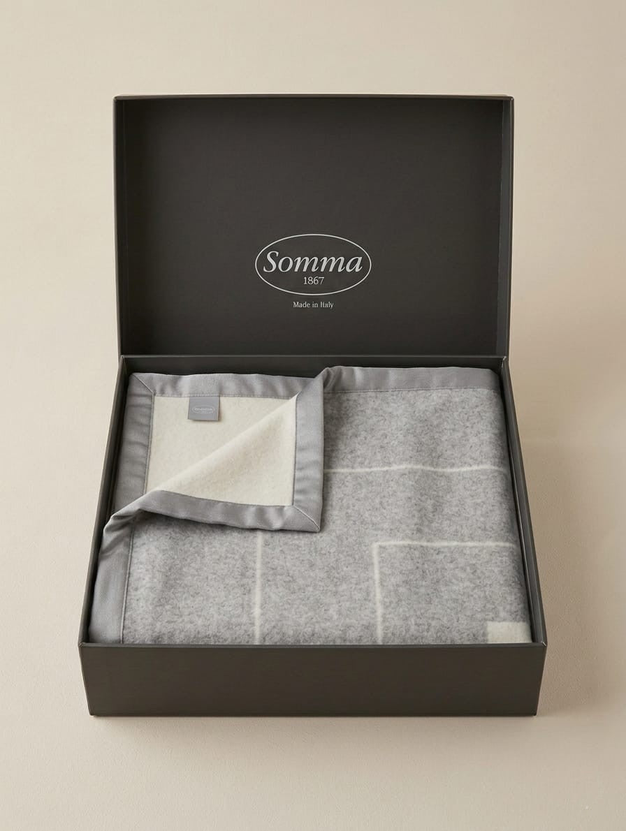 Coperta "Swan" in Lambswool di Merino Australiano - 230x250 cm - SOMMA