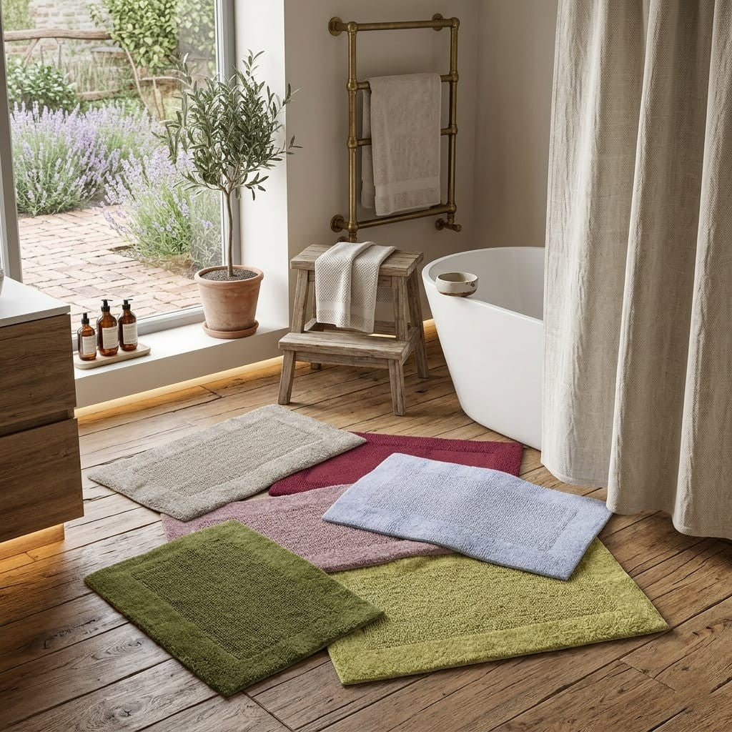 Tappeto Bagno Fazzini "Up and Down" - 100% Cotone Reversibile