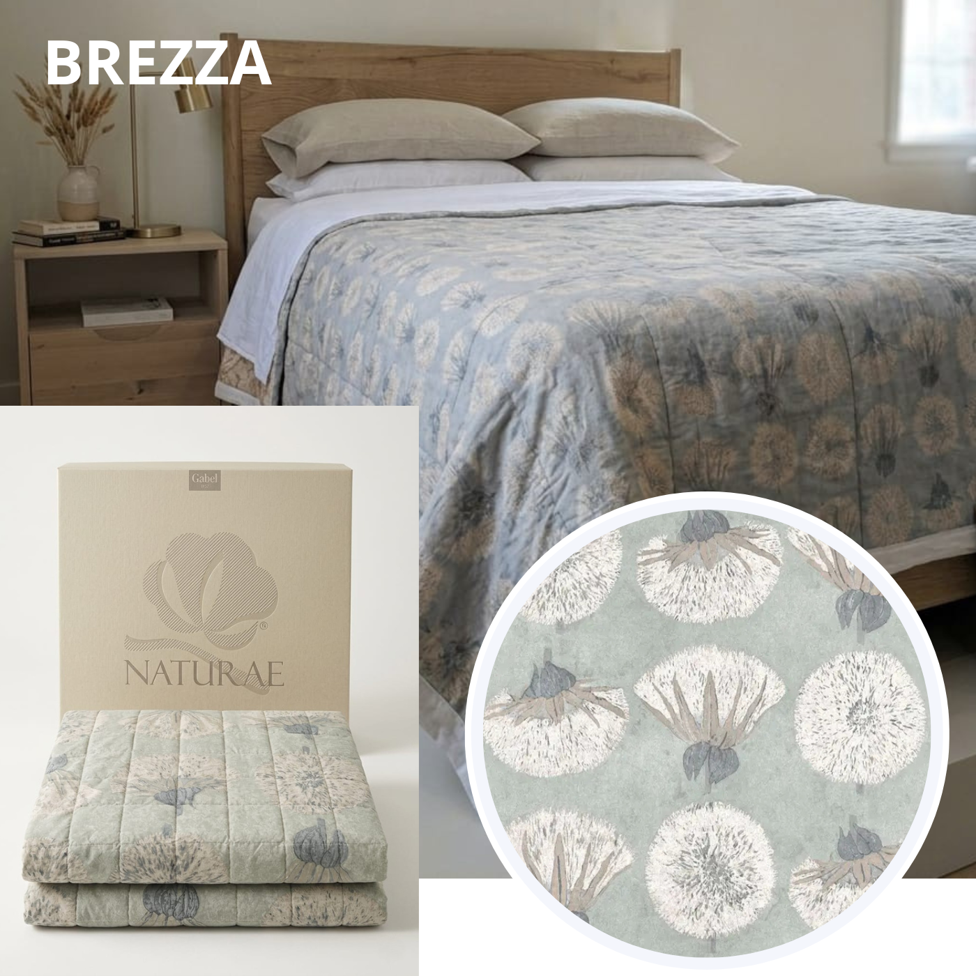 Copriletto Trapuntato "Tara" - Matrimoniale 260x265 in Madapolam di Cotone - Gabel Naturae