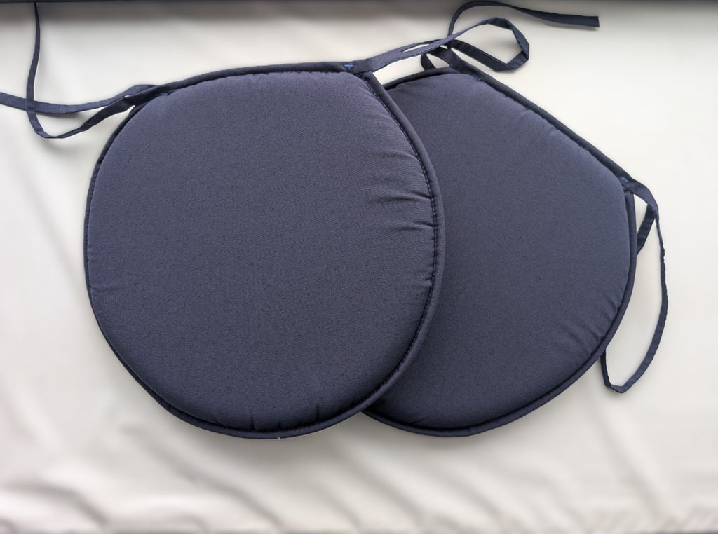 Coppia Cuscini Sedia Rotondi Terry - Bordati con Laccetti (2 Pezzi)