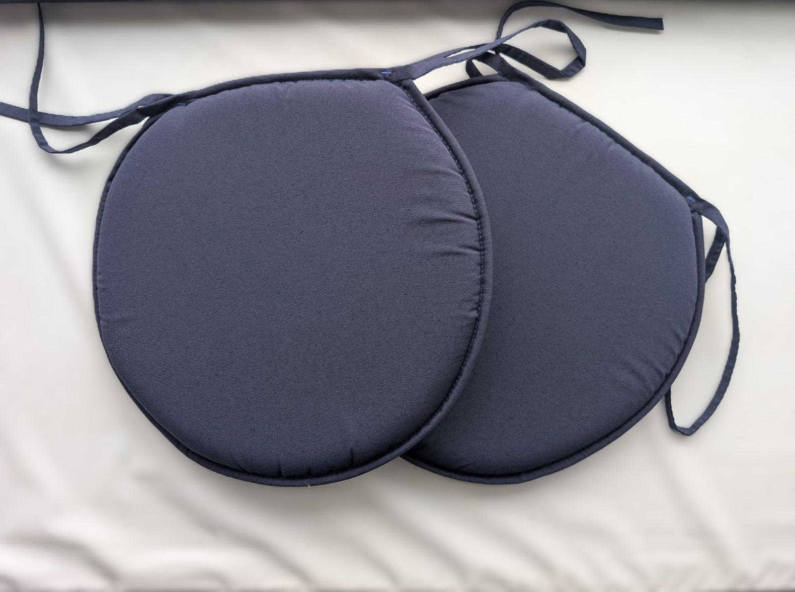 Coppia Cuscini Sedia Rotondi Terry - Bordati con Laccetti (2 Pezzi)