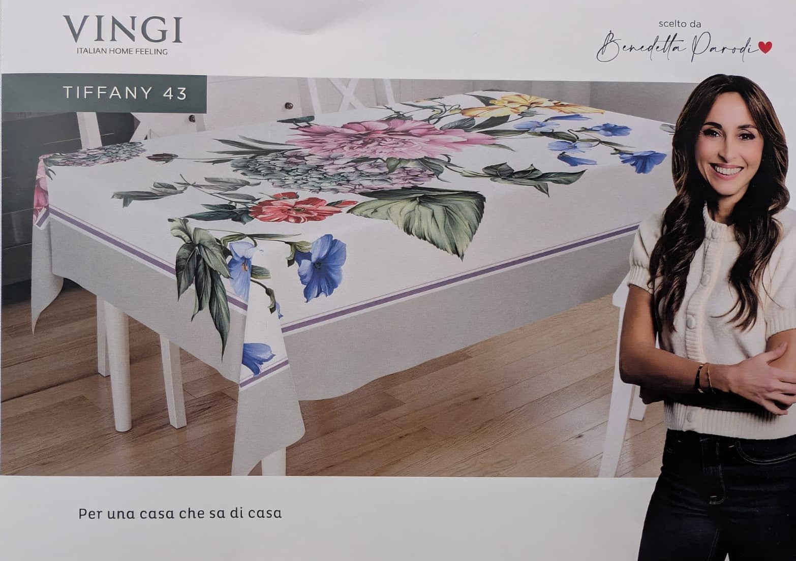 Tovaglia Vingi "Scelto da Benedetta Parodi" - Modello Tiffany 43 - Stampa Digitale Floreale