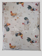 Tovaglia Rettangolare da 6 Vingi Armonia Dis. Gallo - Con 6 Tovaglioli - Stile Country Chic