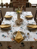 Tovaglia Rettangolare da 6 Vingi Armonia Dis. Gallo - Con 6 Tovaglioli - Stile Country Chic
