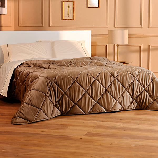 Trapunta Matrimoniale in Velluto Biancaluna Velvet 260x260 cm - Imbottitura Invernale