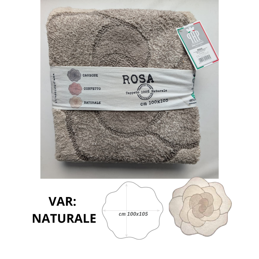 Tappeto Bagno Sagomato Home Philosophy "Rosa" - 100x105 cm - Antiscivolo Geko Grip