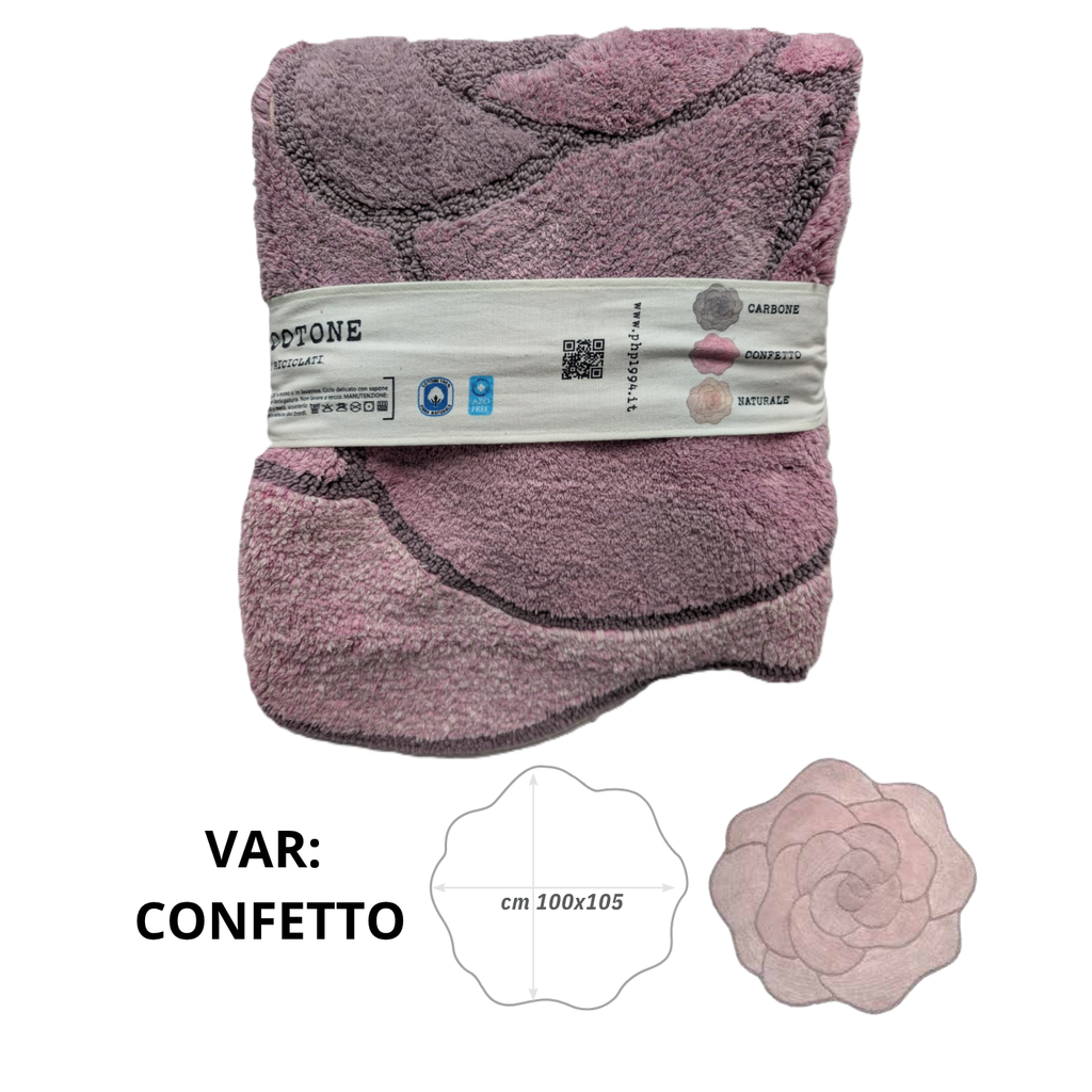 Tappeto Bagno Sagomato Home Philosophy "Rosa" - 100x105 cm - Antiscivolo Geko Grip