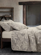 Copriletto Trapuntato Matrimoniale "Vento" in Madapolam di Cotone - 260x265 - Gabel Naturae