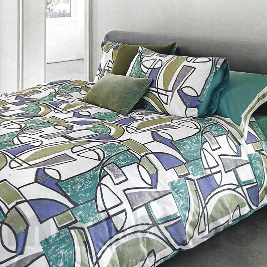 Volti - Parure Copripiumino in raso di puro cotone - Fazzini