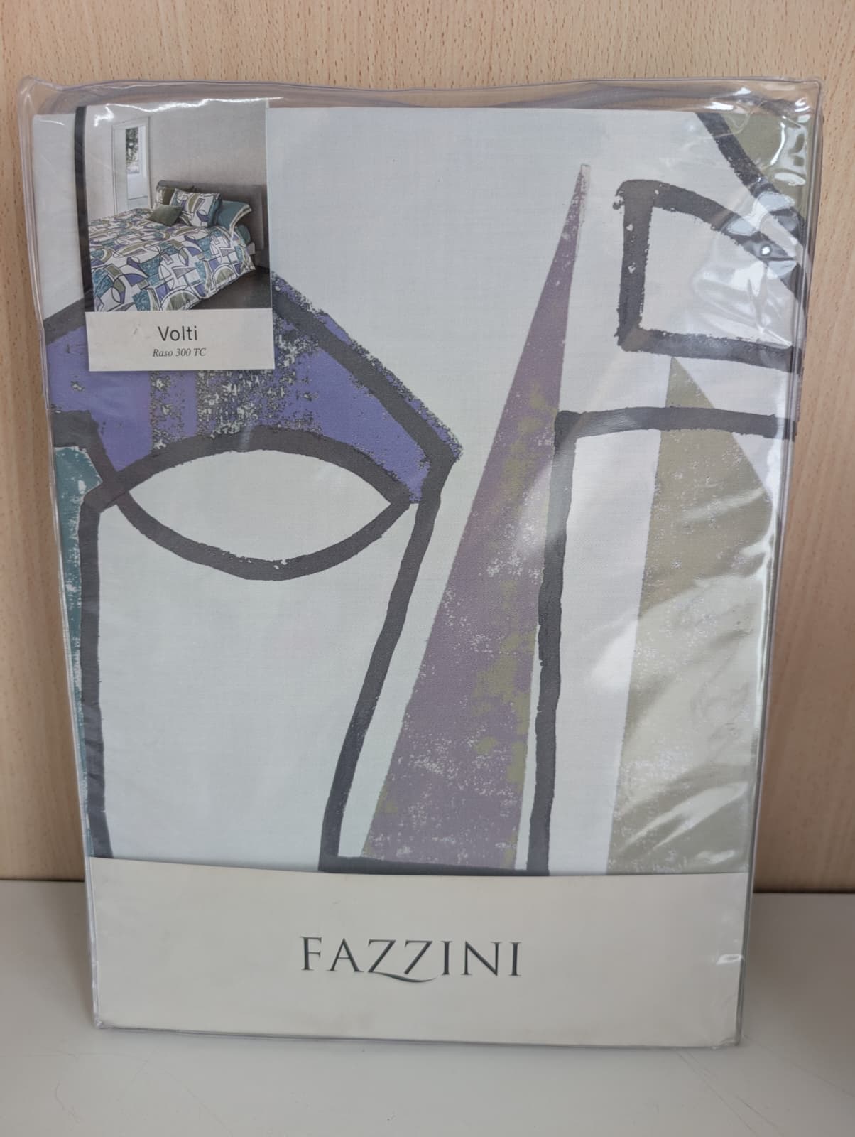 Parure Copripiumino Fazzini Volti - Raso di Puro Cotone 300 TC Matrimoniale