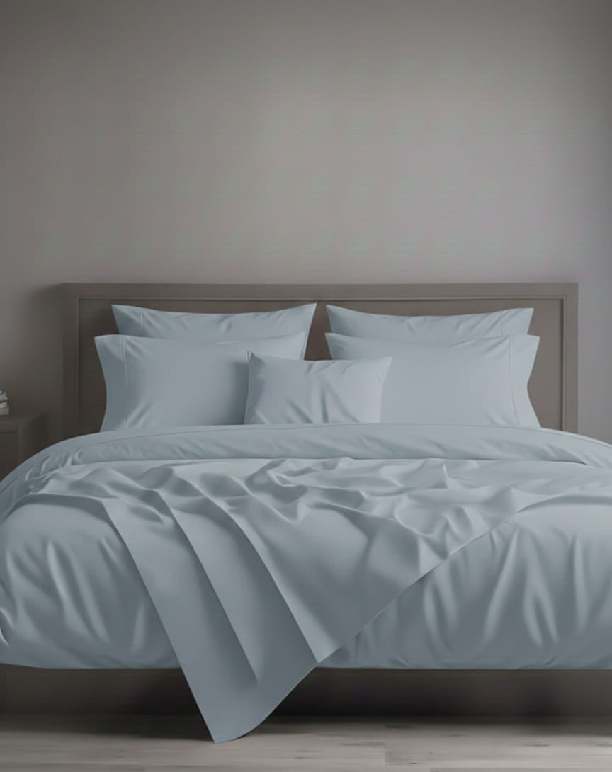 Completo Letto Matrimoniale Maxi in Raso di Puro Cotone - Zambaiti Tessitura