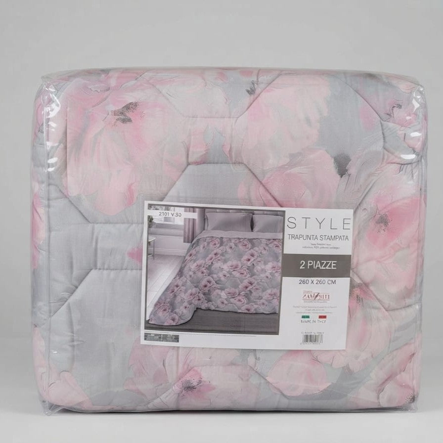 Trapunta Matrimoniale Zambaiti Style 2101 in Cotone 260x260 cm