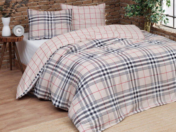 Parure Copripiumino Daunex Infinity Dis. Boston - In 100% Puro Cotone Naturale Stile Rustico Montano