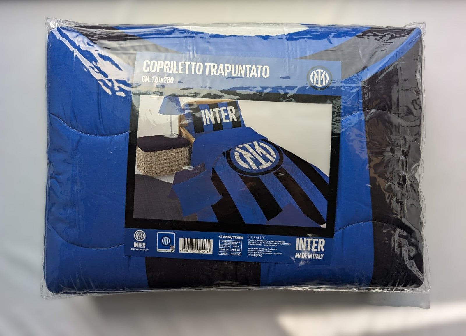 Copriletto Trapuntato Inter Official Product - Hermet - Singolo 170x260 cm