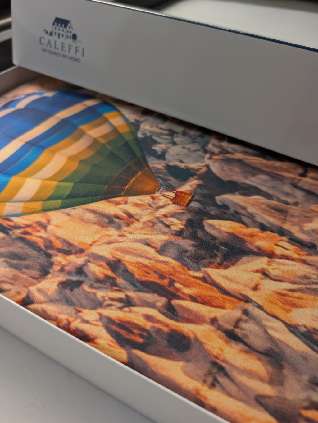 Completo Lenzuola Copriletto Matrimoniale  - Sogni di Viaggio "Oceano" by Marco Carmassi - Caleffi