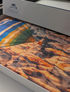 Completo Lenzuola Copriletto Matrimoniale  - Sogni di Viaggio "Oceano" by Marco Carmassi - Caleffi