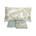 Chinoiserie – Completo Lenzuola Matrimoniale in Raso di Cotone by Fazzini (Colore Surf)