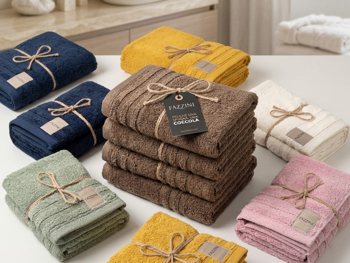 Coppia Asciugamani 1+1 Fazzini "Coccola" - Microcotone Zero Twist 550 gr/mq