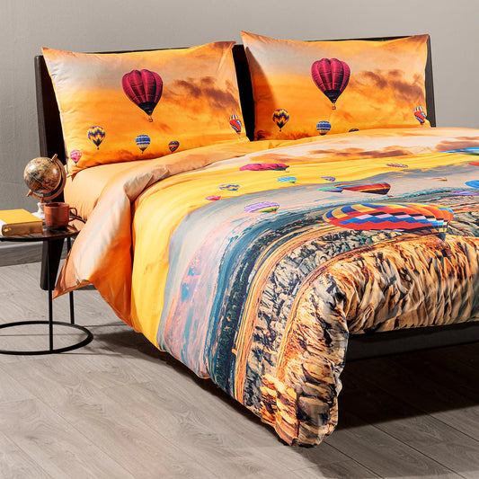 Copripiumino Matrimoniale Cappadocia – 100% Cotone – Collezione Sogni di Viaggio – Made in Italy
