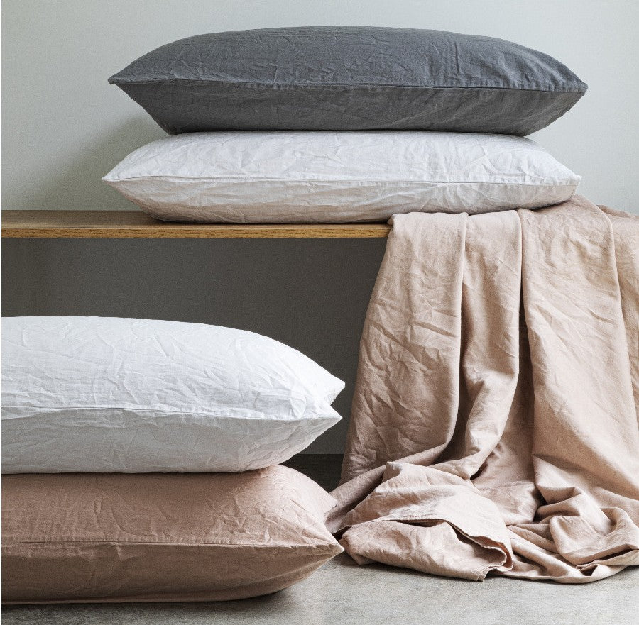 Completo Letto Galizzi Block58 - 100% Raso di Cotone "Stone Washed" - Effetto Stropicciato No-Stiro
