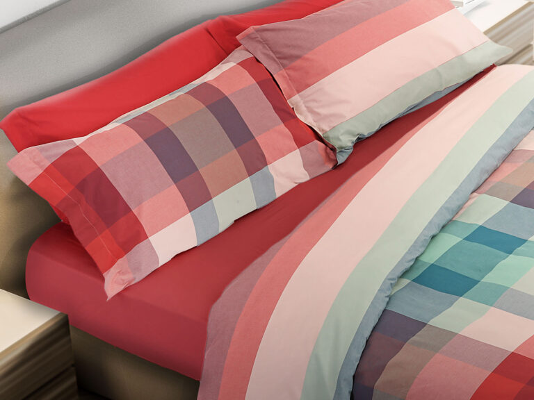 Parure Copripiumino Daunex Belfast- In Pregiato 100% Cotone Percalle Pettinato Tinto in Filo