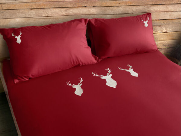 Parure Copripiumino Ricamato Deer in Cotone Satin – Elegante e Raffinata
