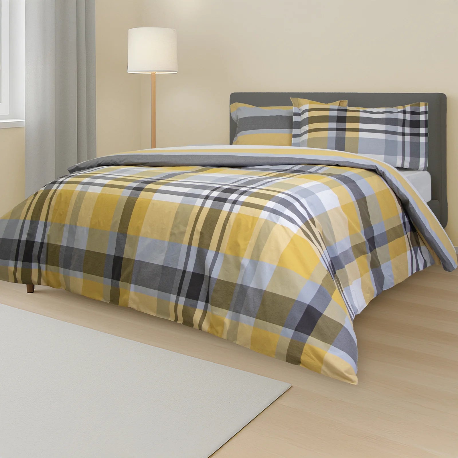 Parure Copripiumino Daunex Tallin - In Pregiato 100% Cotone Percalle Pettinato Tinto in Filo