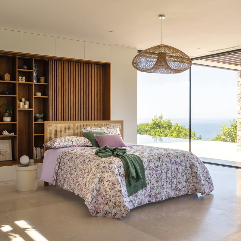 Quilt Reversibile Fazzini "Corolle" - Percalle di Cotone e Ovatta Talko® - 270x270 cm