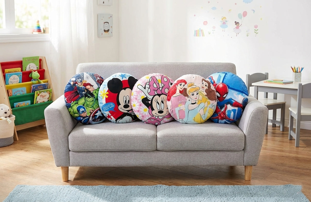 Cuscino Sagomato Disney e Marvel Hermet - Morbido Arredo Cameretta | 35x35 cm
