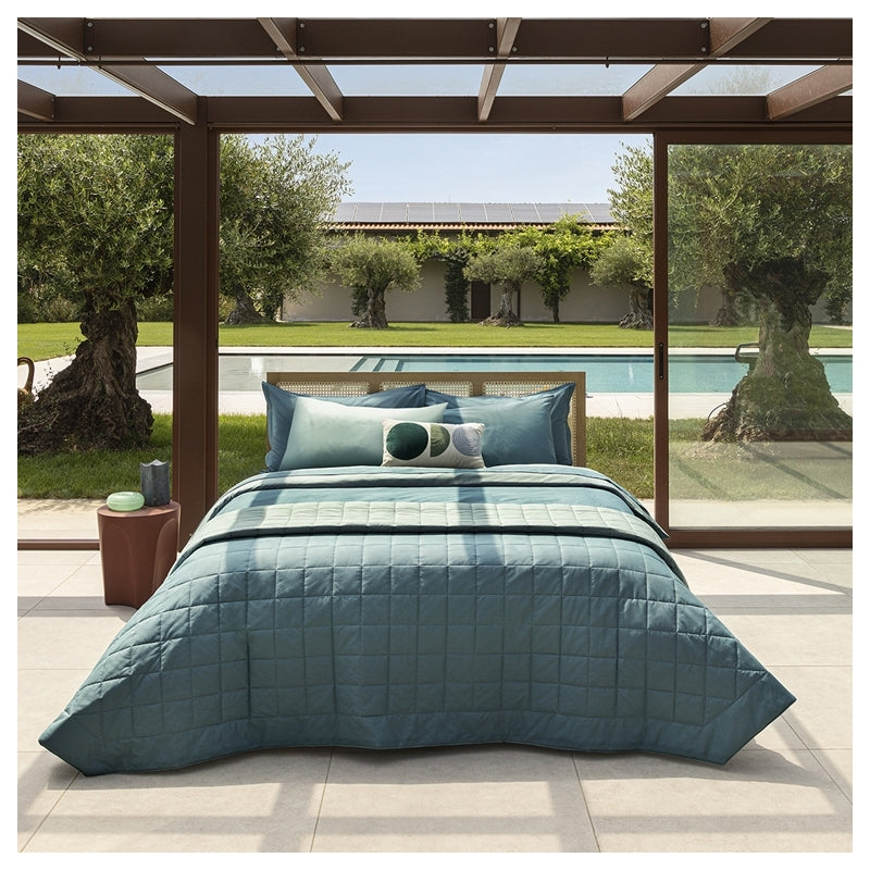 Quilt Trapuntino Matrimoniale Fazzini Dialogo 270x270 cm - Percalle di Cotone Tinta Unita