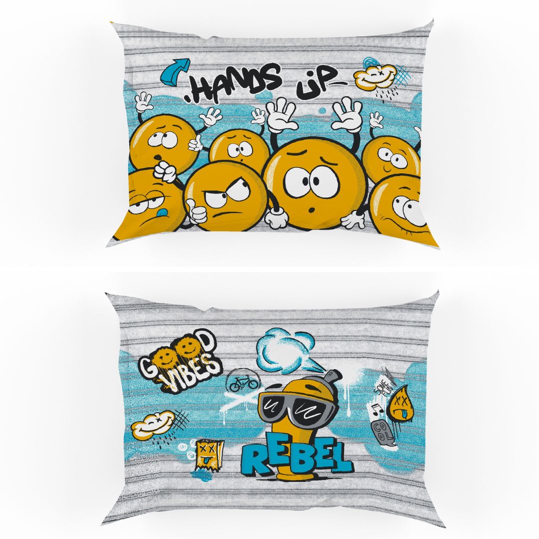 Completo Lenzuola "Emoji" Linea Quadrifoglio - Gipetex Natural Dream