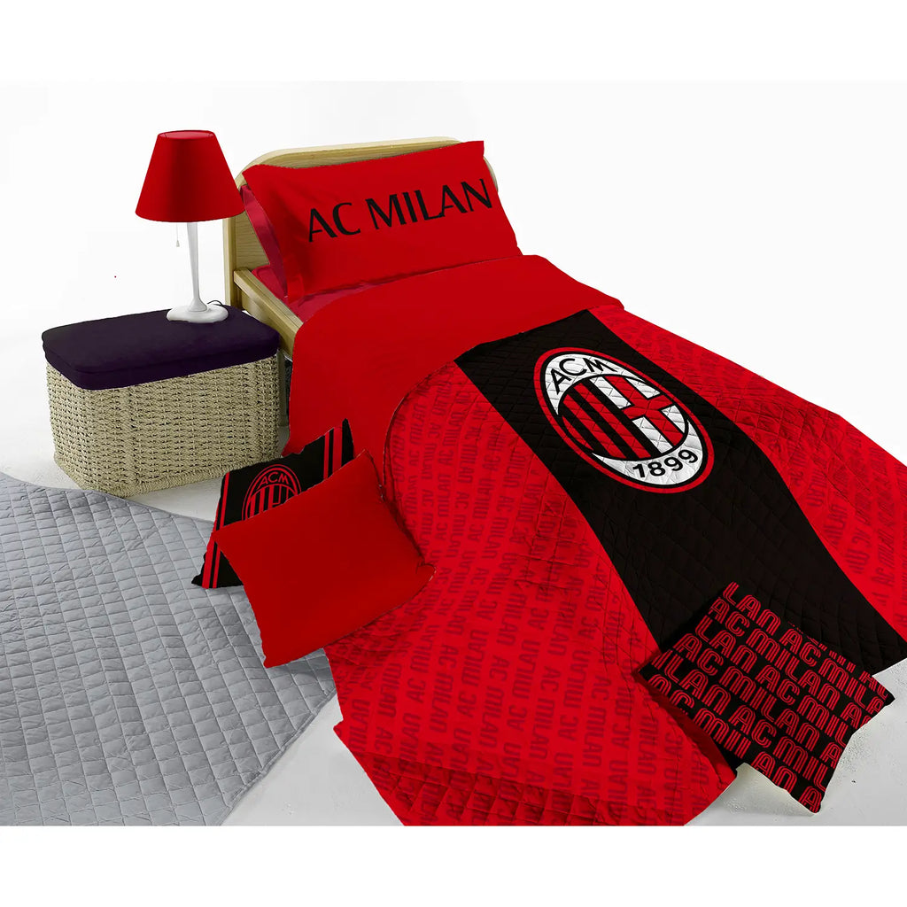 Copriletto Trapuntato AC Milan Official Product - Hermet - Singolo 170x260 cm