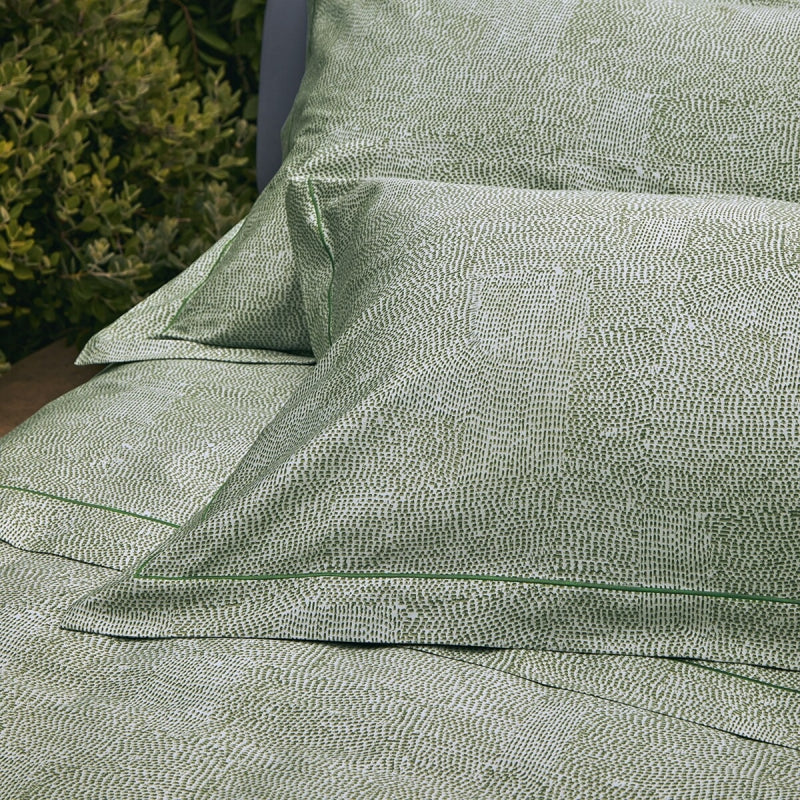 Completo Lenzuola Fazzini "Hidamari" - Percalle Tinto e Sovrastampato - Stile Sashiko