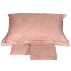 Completo Lenzuola Fazzini "Hidamari" - Percalle Tinto e Sovrastampato - Stile Sashiko