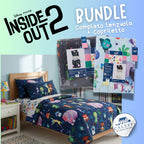 BUNDLE: Set Letto Completo Inside Out 2 Caleffi - Lenzuola + Copriletto Trapuntato