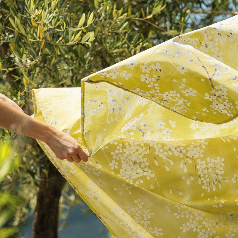 Completo Lenzuola Fazzini "Kimono" - Percalle con Sovrastampa in Lacca - Matrimoniale