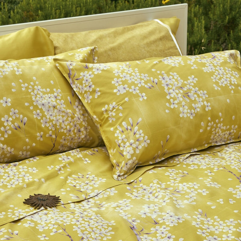 Completo Lenzuola Fazzini "Kimono" - Percalle con Sovrastampa in Lacca - Matrimoniale