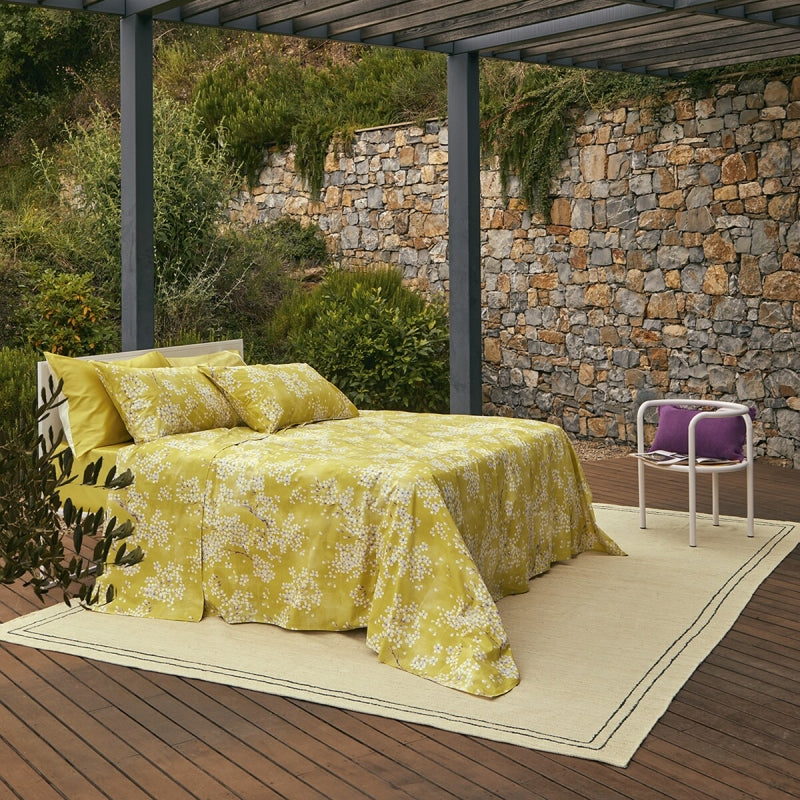 Completo Lenzuola Fazzini "Kimono" - Percalle con Sovrastampa in Lacca - Matrimoniale