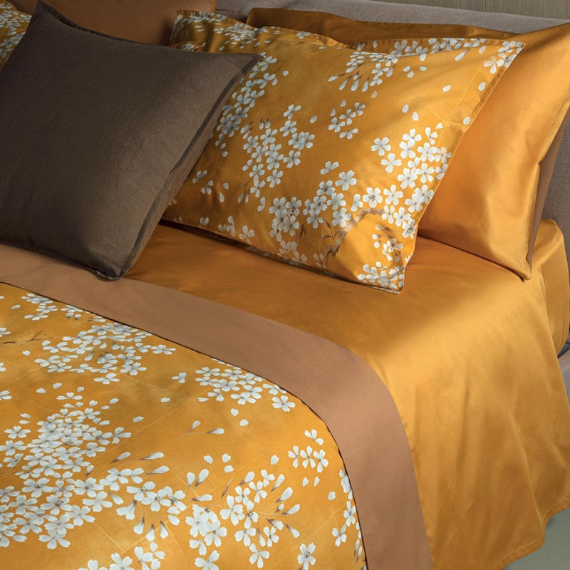 Completo Lenzuola Fazzini "Kimono" - Percalle con Sovrastampa in Lacca - Matrimoniale