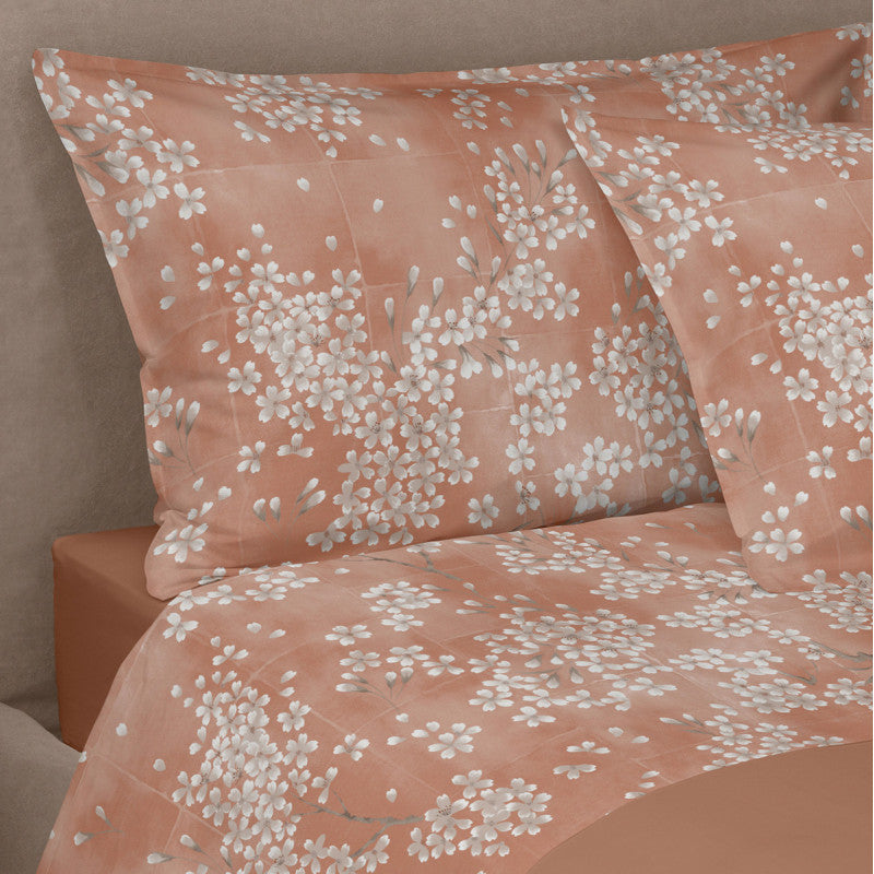 Completo Lenzuola Fazzini "Kimono" - Percalle con Sovrastampa in Lacca - Matrimoniale
